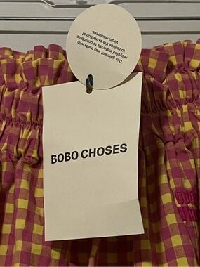 Bobo Choses Pink and Yellow Gingham Skirt